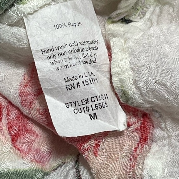 Kaileigh white and floral rossano knot detail blouse women’s size M - Picture 10 of 11